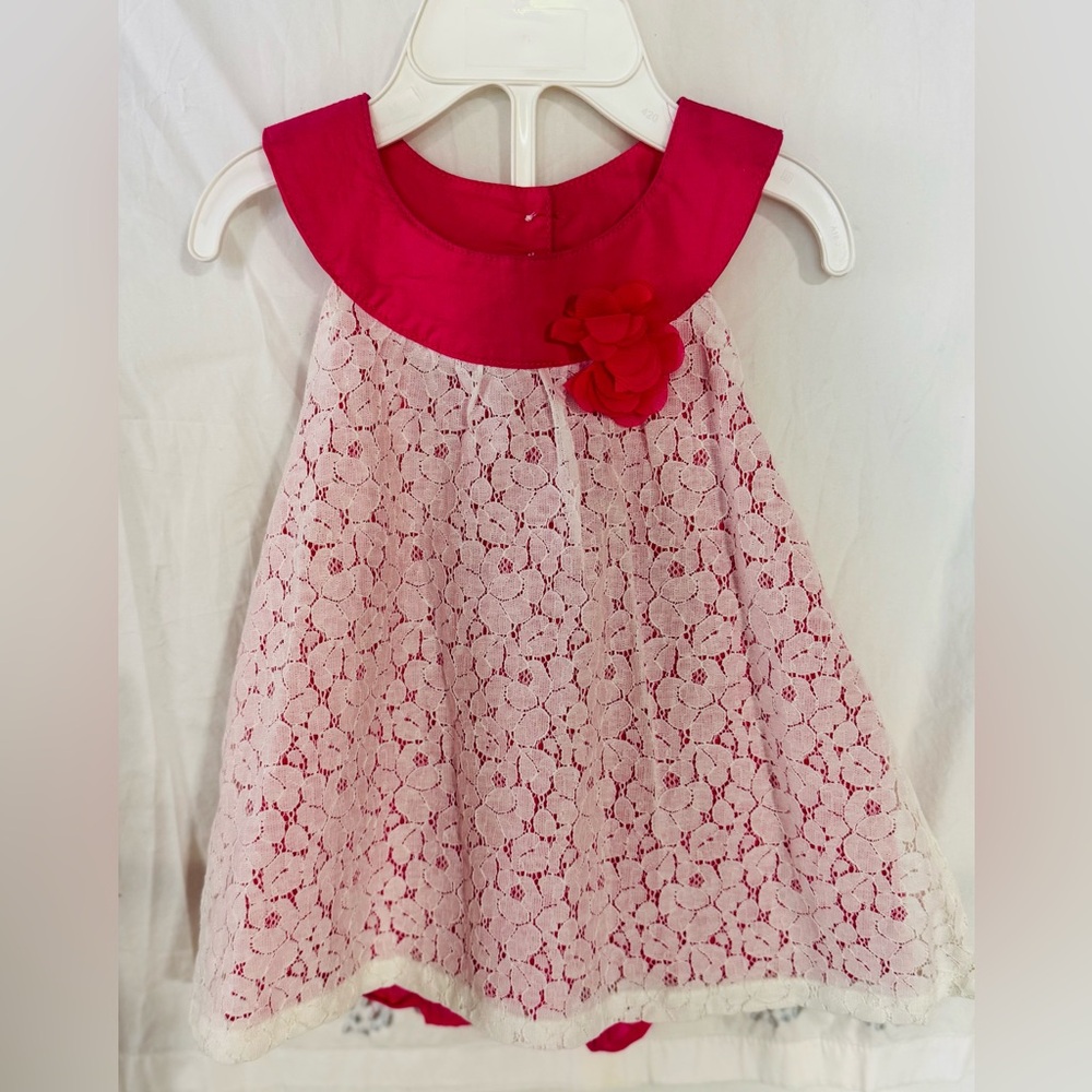 Pink and White Lace Baby Dress